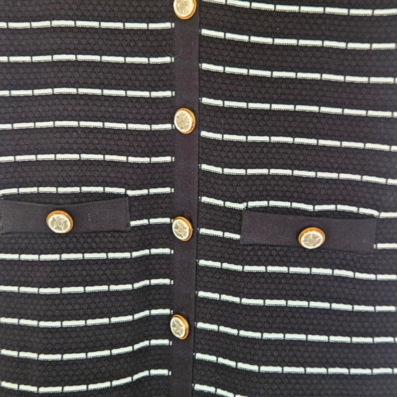 Commense Striped Metal Button Long Sweater Dress Size Small NEW Clean Girl Prep - Picture 6 of 10